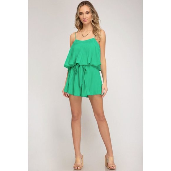 LUCKY PLEATED ROMPER - Picture 2 of 5